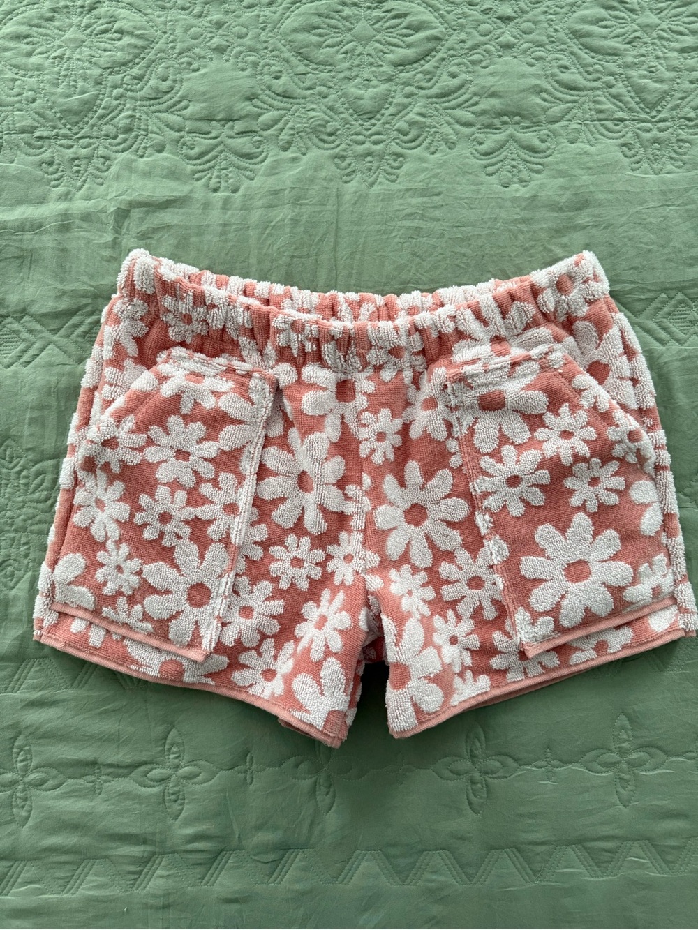 Women’s Handmade Floral Towel Terry Shorts